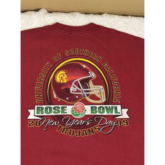 Vintage 2009 Rose Bowl USC Trojans NCAA Football New Years Day Tee Size L - Picture 8 of 12